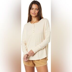 Billabong long sleeve striped Henley